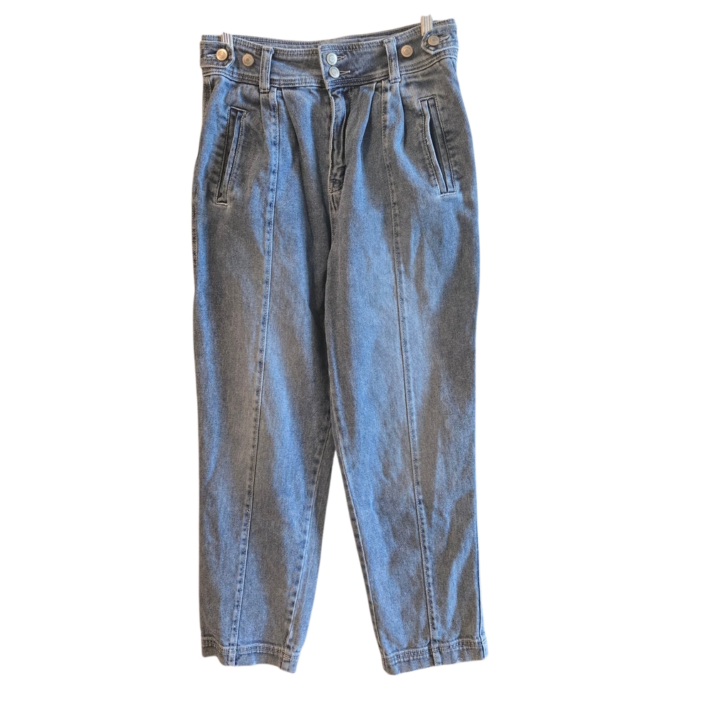 SO Super High Rise Straight‎ Jeans Womens Blue Acid Wash Distressed Sz 9 / 29W